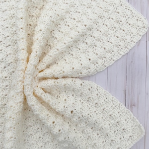 Cream Baby Blanket Gender Neutral, Baby Afghan Blanket, Handmade Baby Blanket Crochet, Knit Baby Blanket Boy, Newborn Girl Blanket