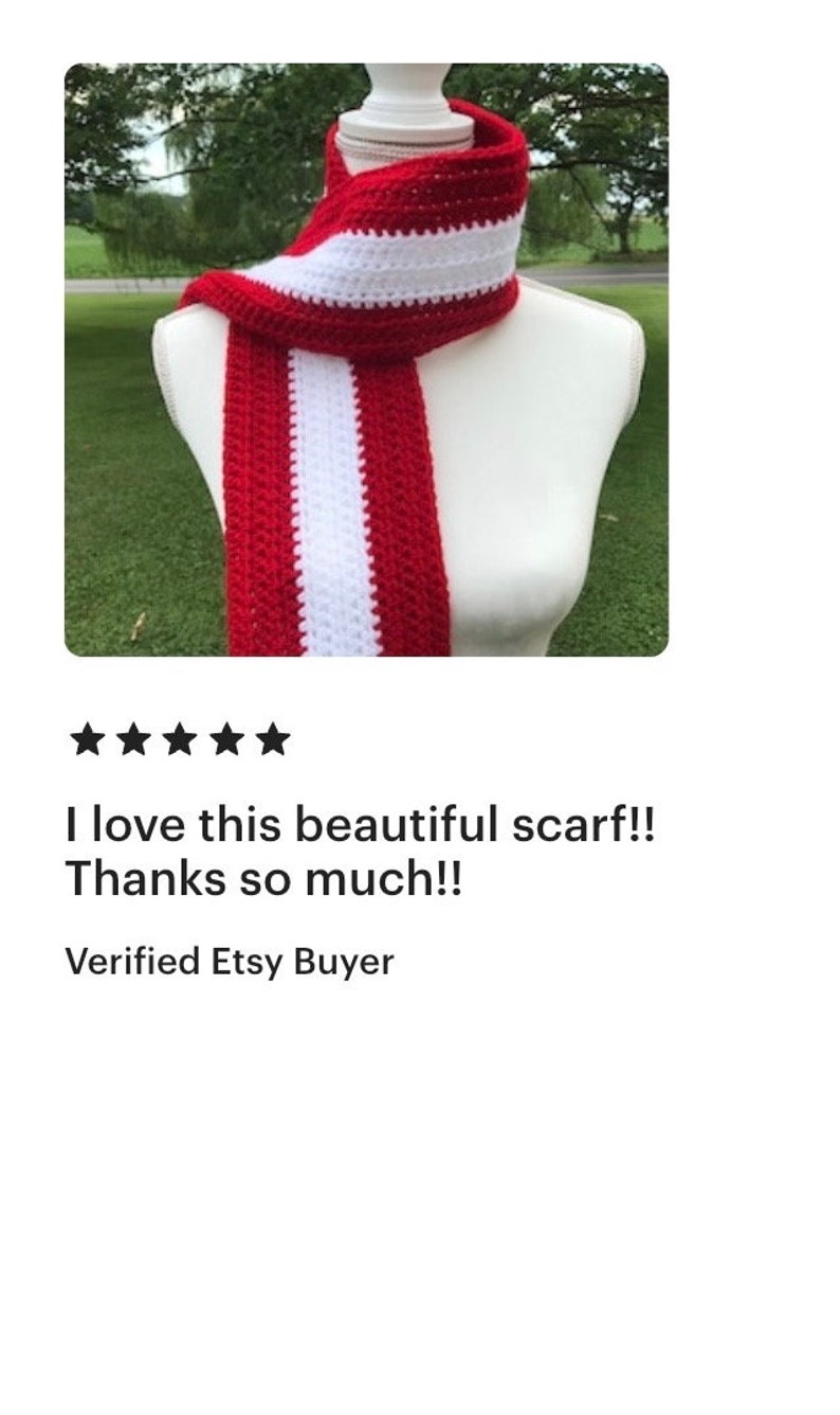 Customer review reads:  I love this beautiful scarf!!  Thanks so much!!