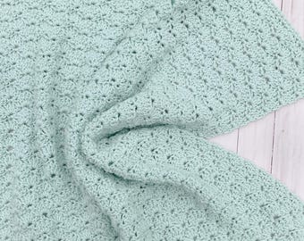 Pale Green Baby Blanket Gender Neutral, Crochet Baby Blanket Handmade, Girl Baby Blanket, Baby Blanket Boy, Baby Afghan, Nursery Blanket