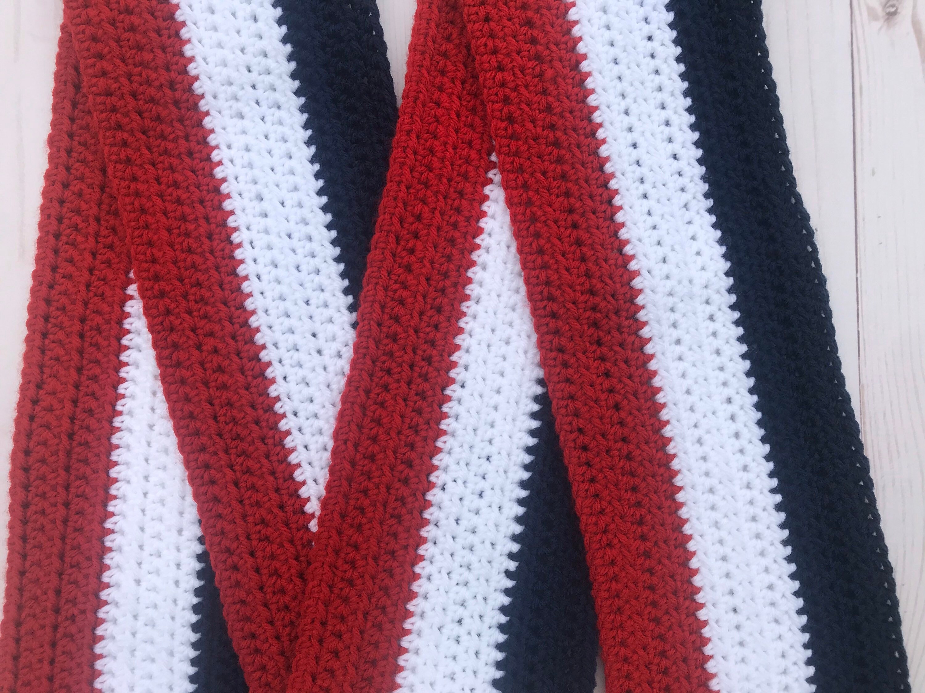 Red White and Blue Scarf, Patriotic Scarf, Flag Scarf, Winter Scarf,  Crochet Scarf Women, Striped Scarf, Knit Scarf Men, Handmade Scarf - Etsy