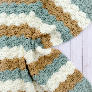 Woodland Baby Blanket, Sage Baby Blanket, Baby Afghan, Gender Neutral Baby Blanket, Knit Baby Blanket, Handmade Crochet Baby Blanket,