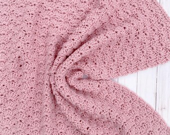 Rose Baby Blanket Crochet Handmade, Baby Blanket Girl, Baby Afghan Blanket, New Baby Gift Girl, Baby Girl Nursery, Newborn Girl Blanket