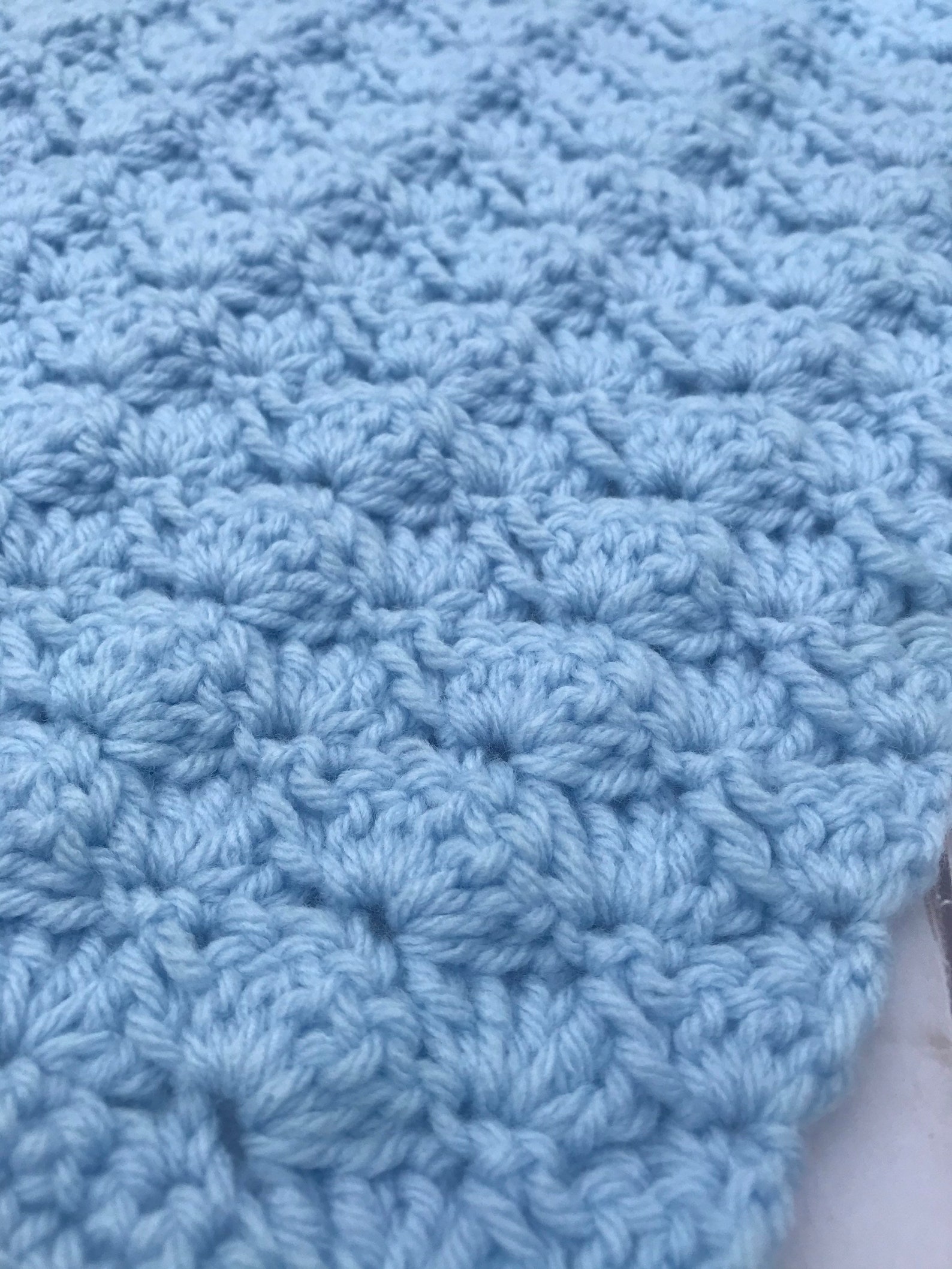 Light Blue Baby Blanket Crochet Baby Boy Blanket Handmade Etsy