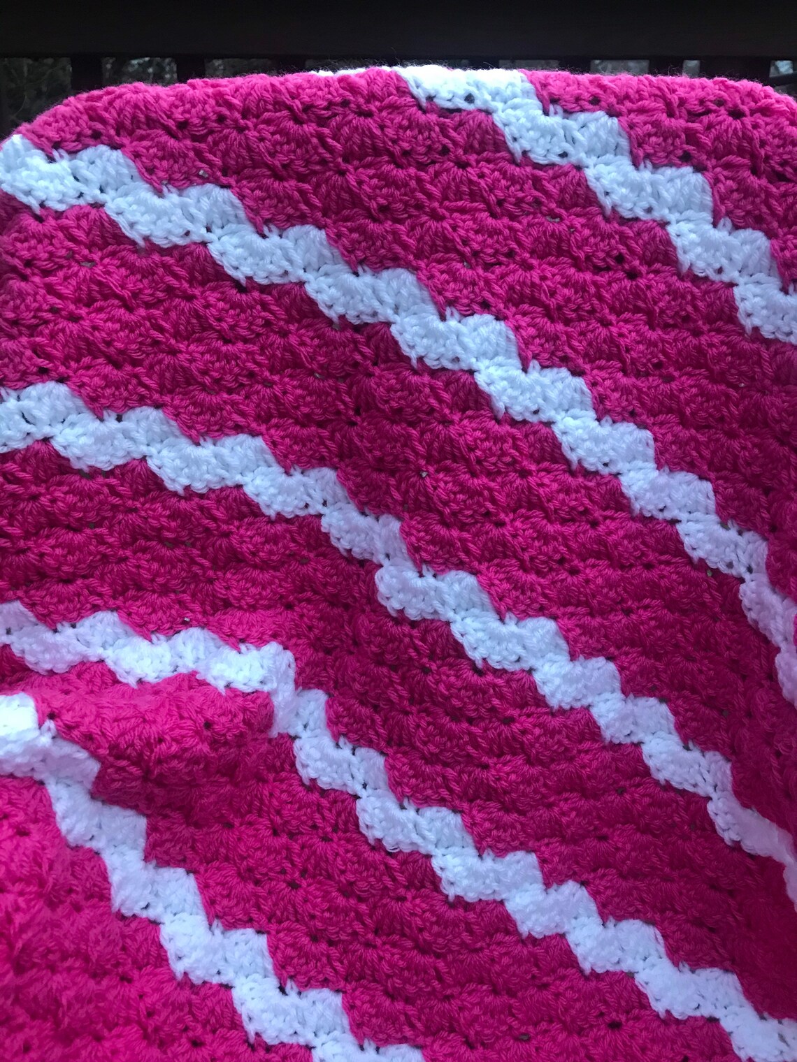 Hot Pink Baby Blanket Handmade Pink Baby Blanket Girl Baby Etsy