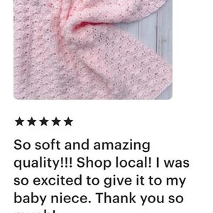 Customer review stating that the blanket is so soft and amazing quality.