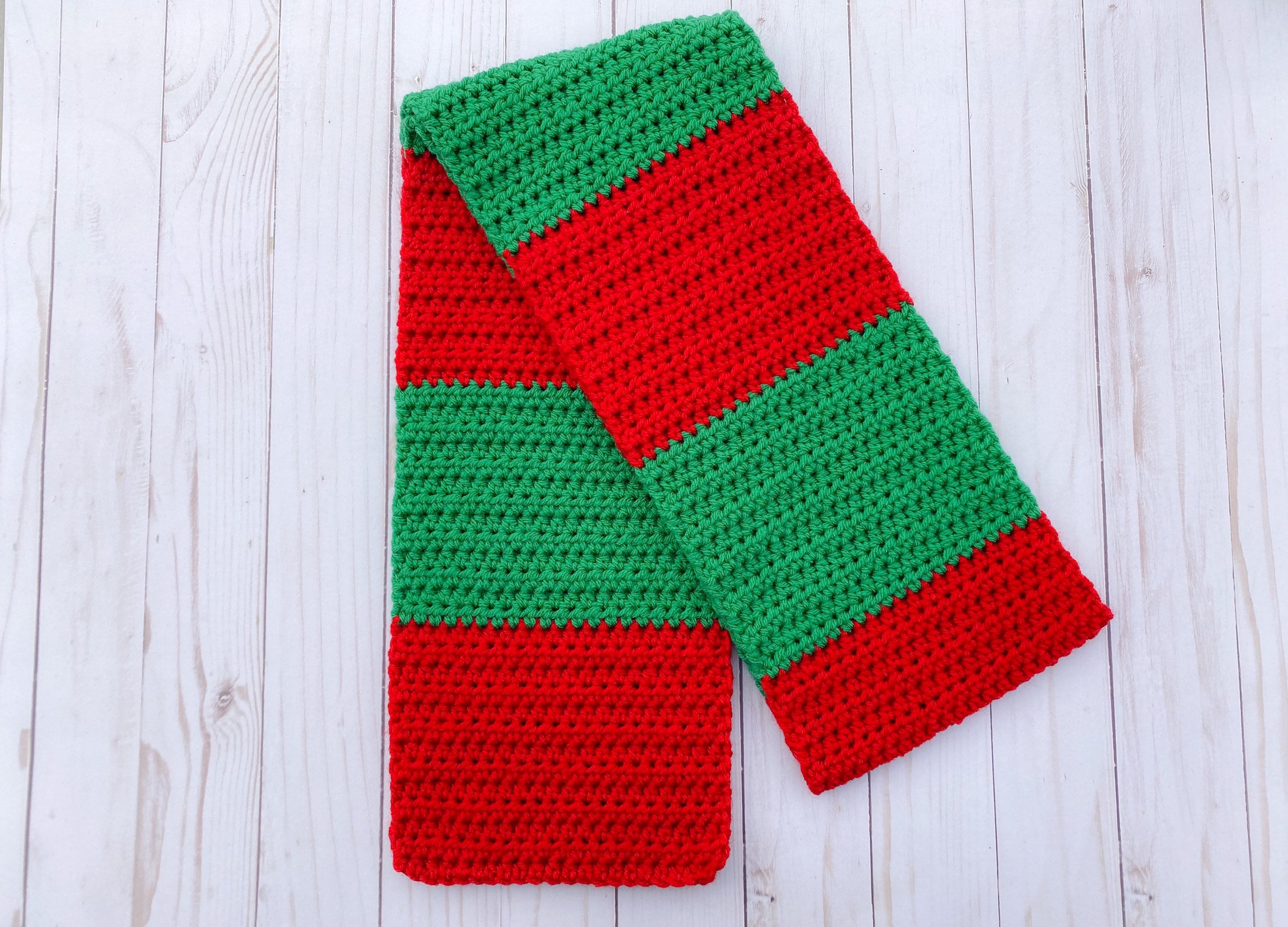 Red and Green Scarf Crochet Christmas Scarf Winter Scarf - Etsy