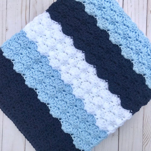 blue baby blanket crochet pattern