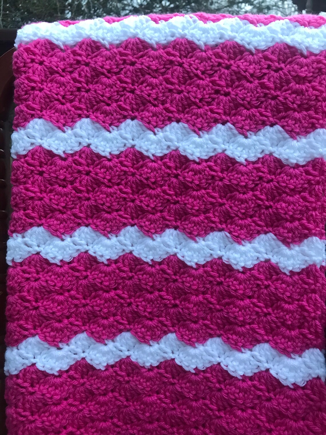 Hot Pink Baby Blanket Handmade Pink Baby Blanket Girl Baby Etsy