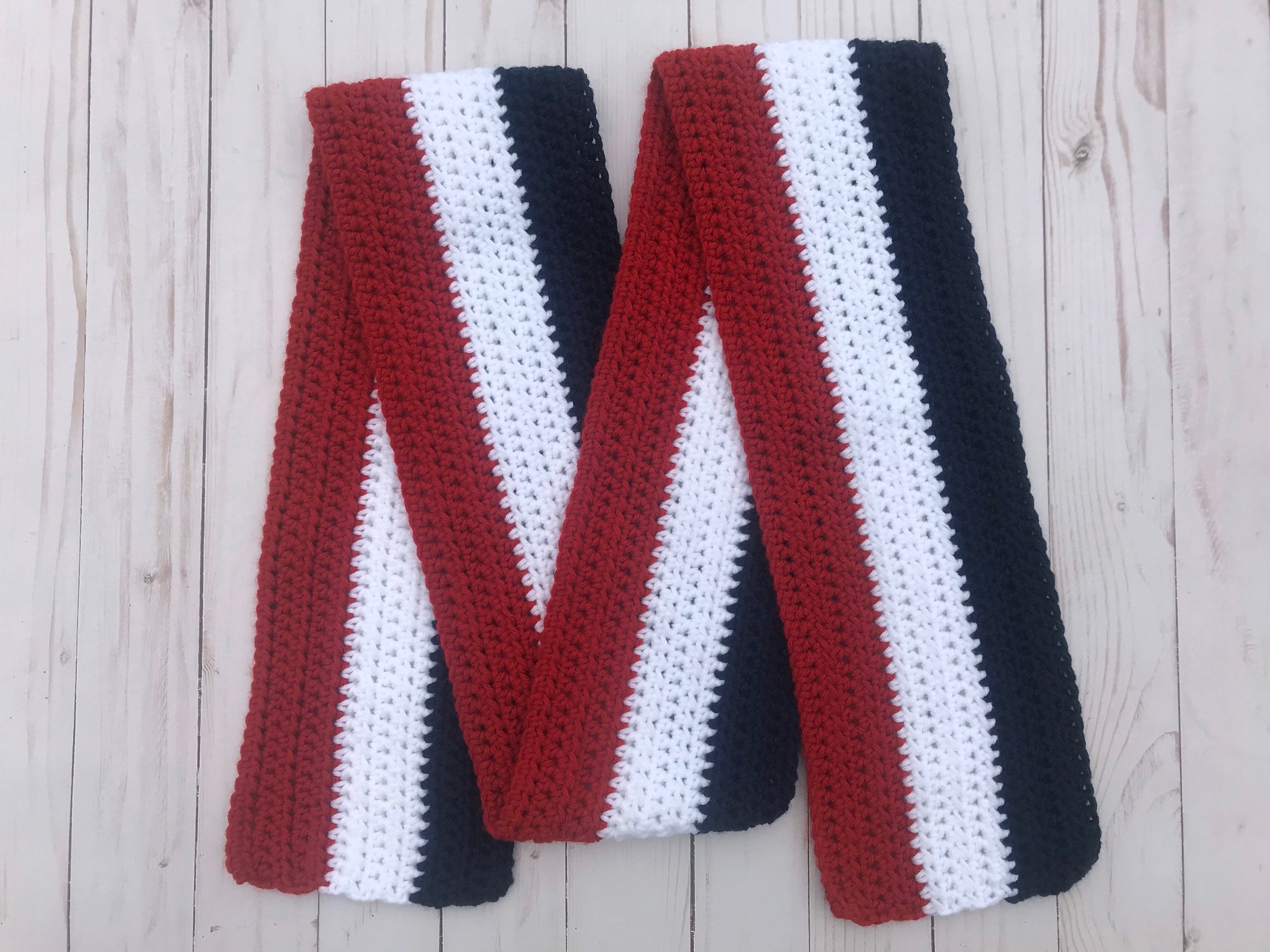 Red White and Blue Scarf, Patriotic Scarf, Flag Scarf, Winter Scarf,  Crochet Scarf Women, Striped Scarf, Knit Scarf Men, Handmade Scarf - Etsy