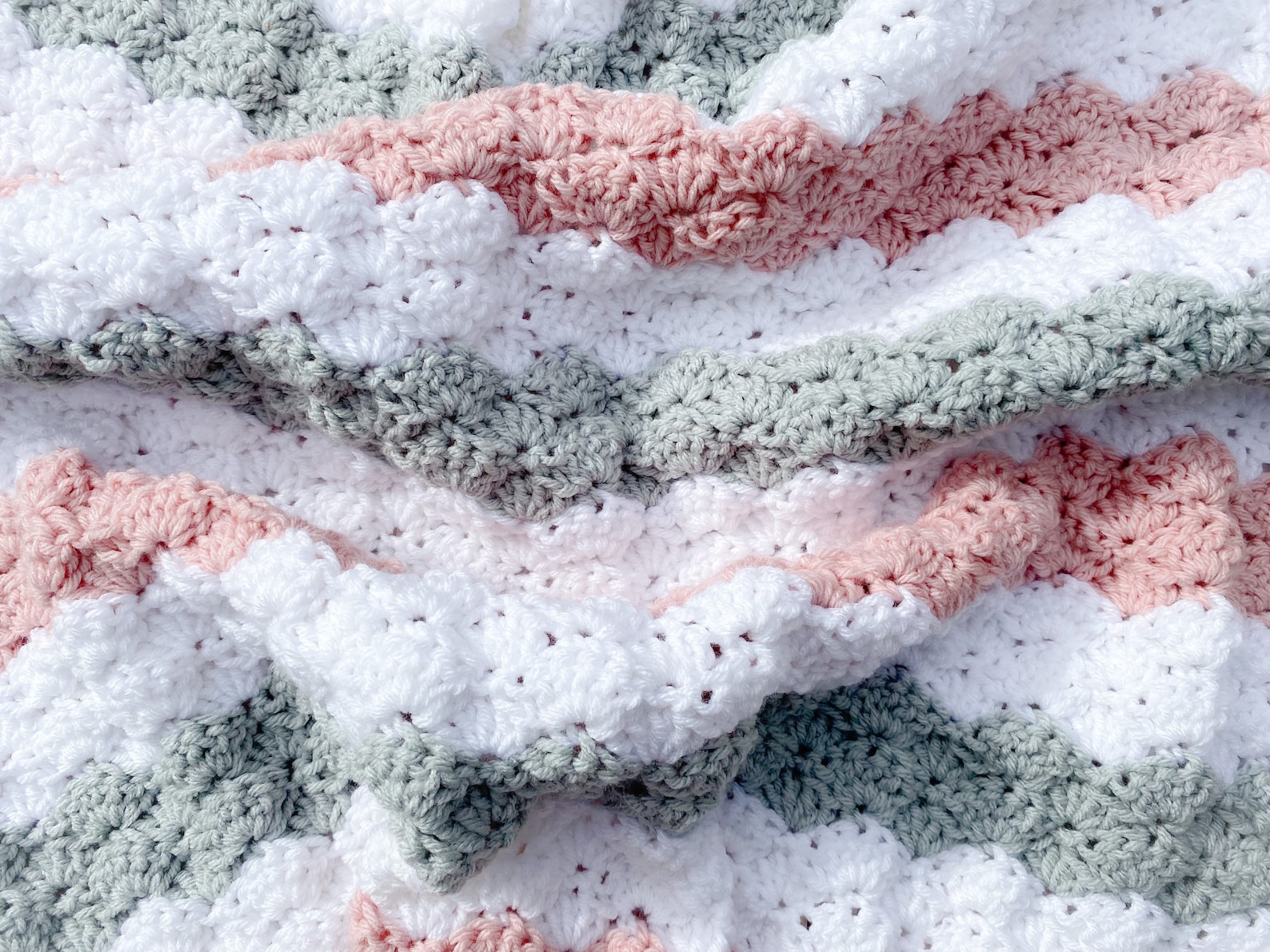 Pink and Gray Baby Blanket Knit Baby Afghan Crochet Handmade Etsy