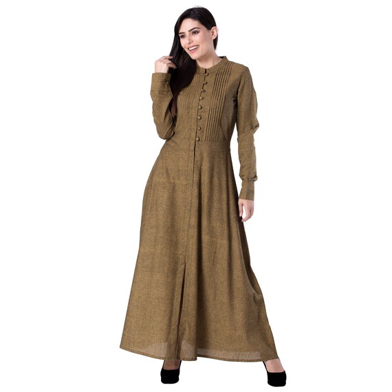 Indian 100 Cotton Solid Indo Western Dress Brown Color Women Etsy Indian 100 Cotton Solid Indo Western Dress Brown Color Women Etsy