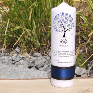 Mourning Candle Tree of Life Blue