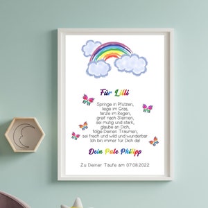 PATENBRIEF - Patenkind, Patentante, Patenonkel, Individuell, Regenbogen