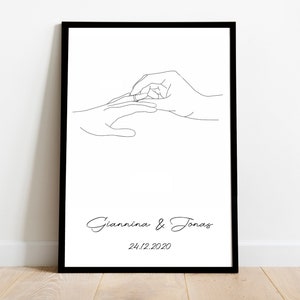 Regalo de compromiso - Manos, Individual, Regalo, Mejores Amigos, Dama de Honor, Compromiso, Parejas, Recién Casados