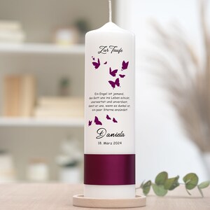 Baptism candle with butterflies Cardinal