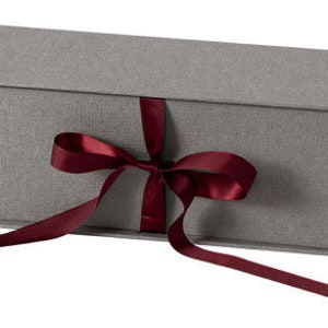 Aufbewahrungsbox für Kerzen (Grau mit Satinschleife)