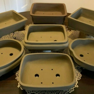 10" Unglazed Bonsai Tree Pots. Choose from several styles.