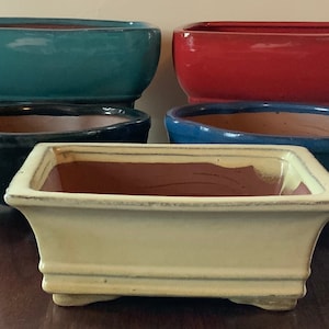 8&quot; Deep Glazed Ceramic Bonsai Pot. Choose from several styles and colors.