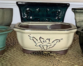 6" Glazed Ceramic Bonsai Pot in a Variety of Styles & Colors