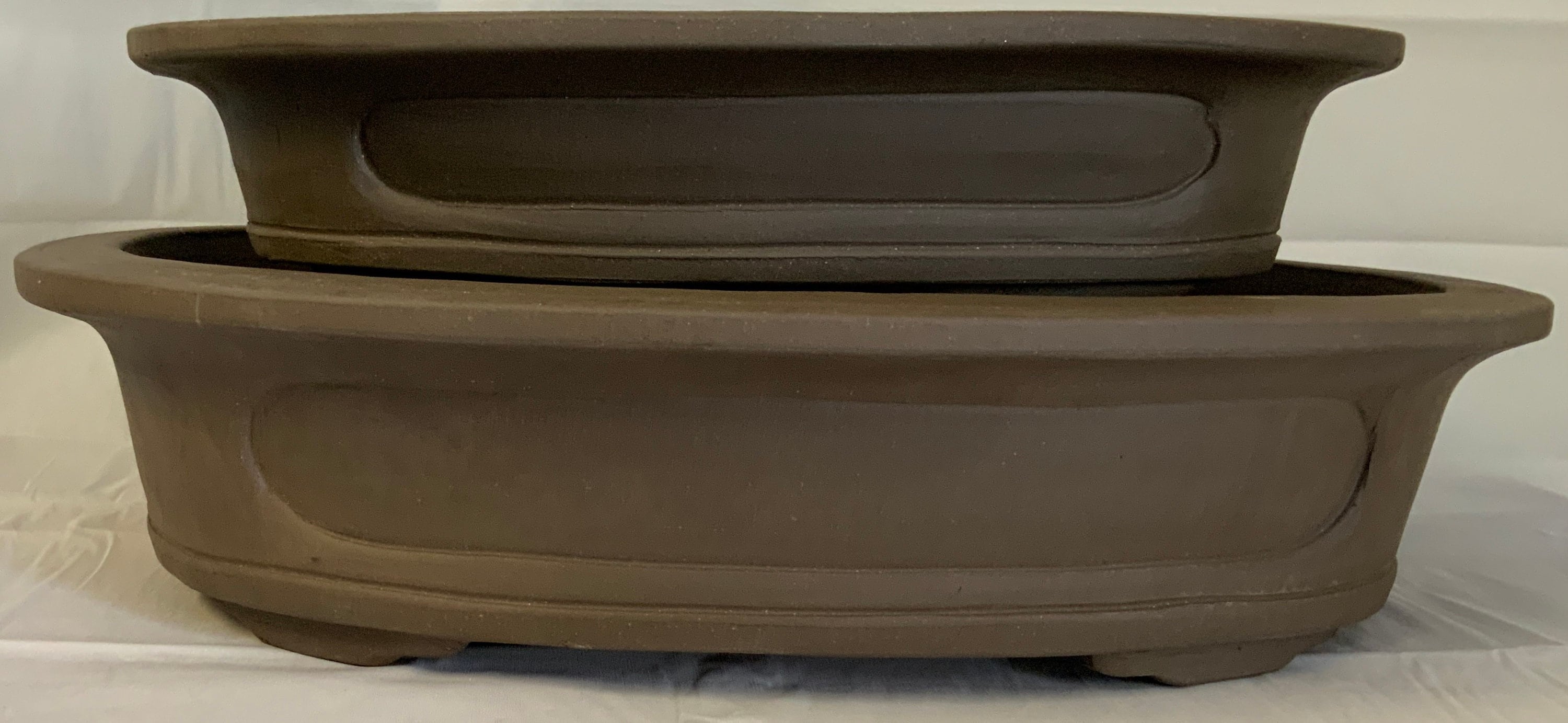 Unglazed Yixing Bonsai Pots Oval 20" & 16"