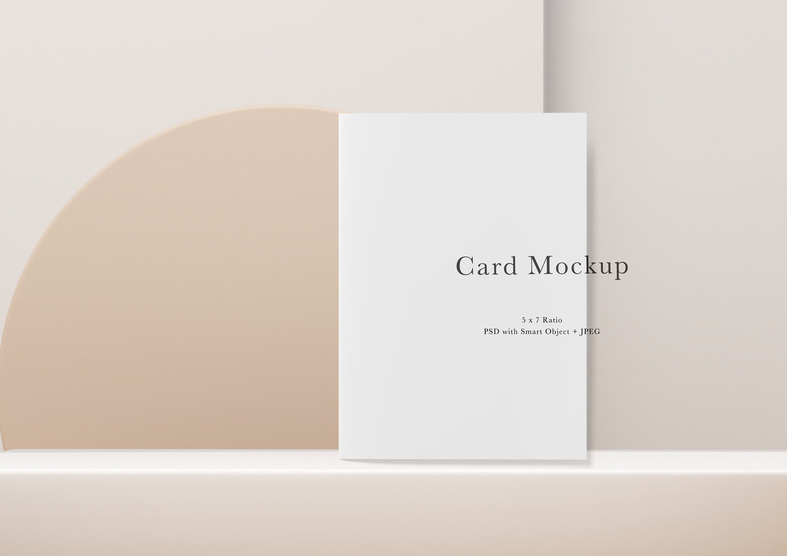 Card Mockup 823 Beige Invitation Mockup 5 x 7 Card Mock Up