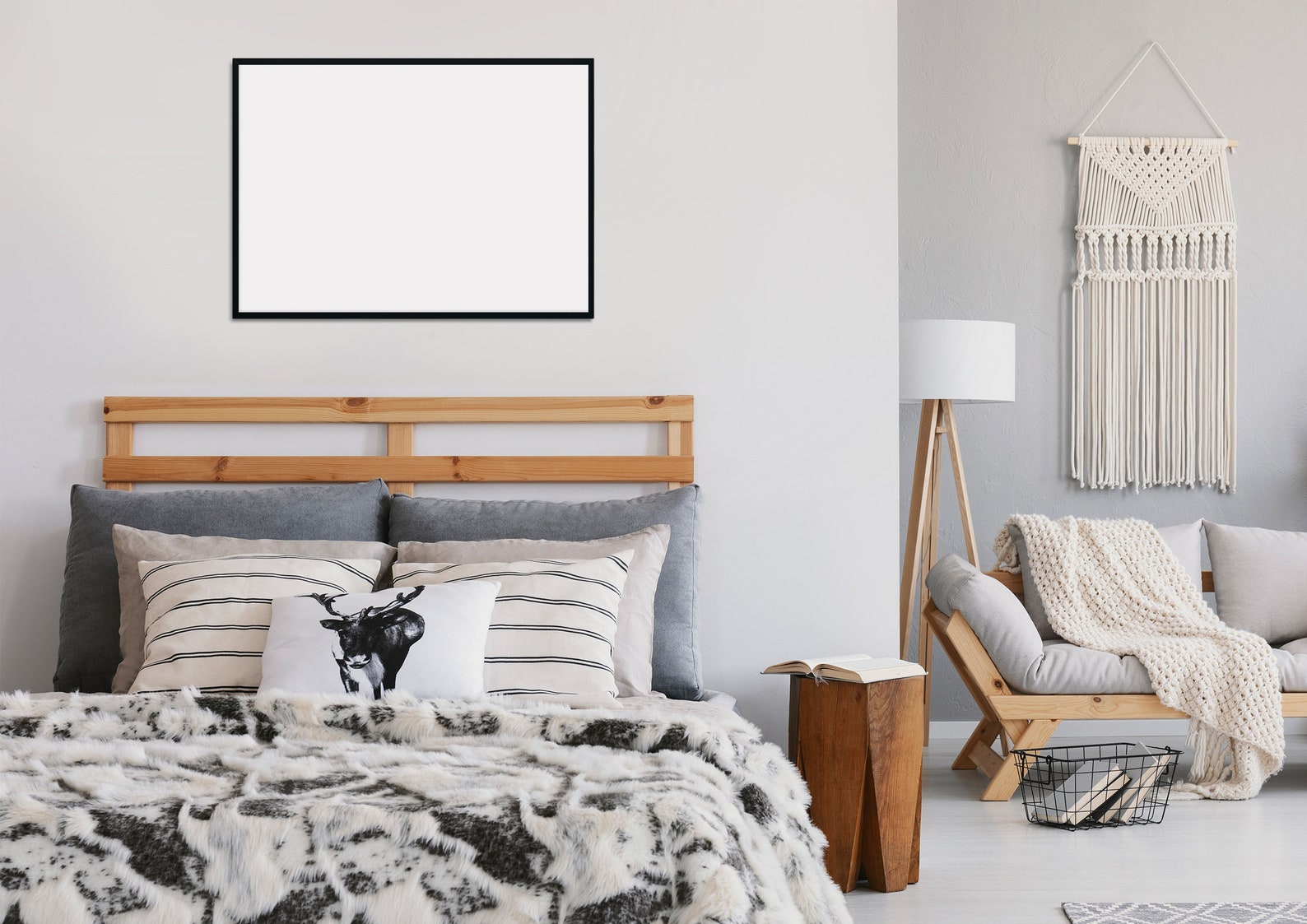 Download Frame Mockup 710 Black Horizontal Photo Frame Mockup Wall | Etsy