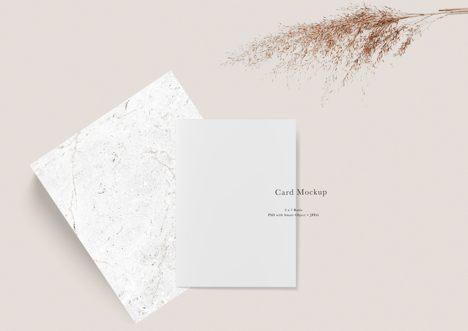 Card Mockup 1312 Beige Invitation Mockup 5 x 7 Card Mockup