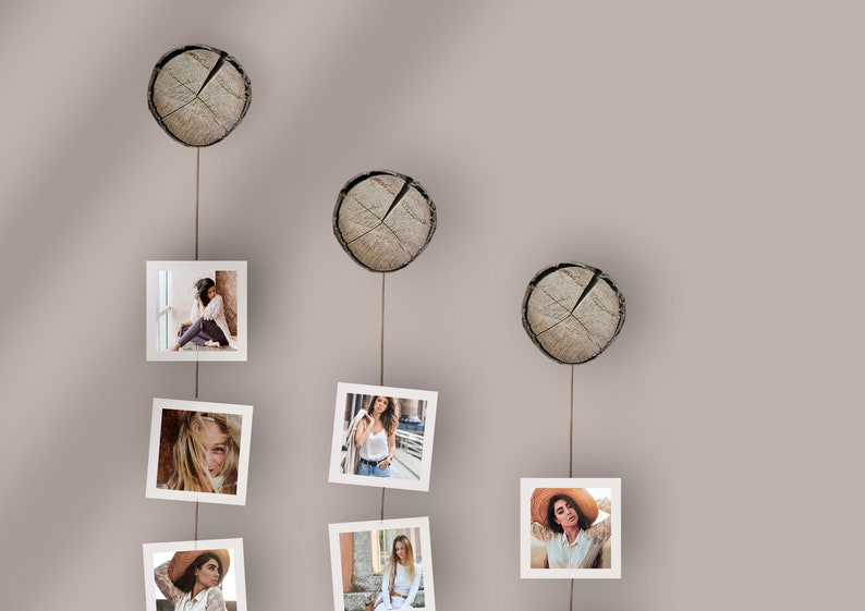 Modern Film Frame Digital Wall Mockup Square Photo Frame PSD+Clipping Mask 11 Frames Thin White Frame