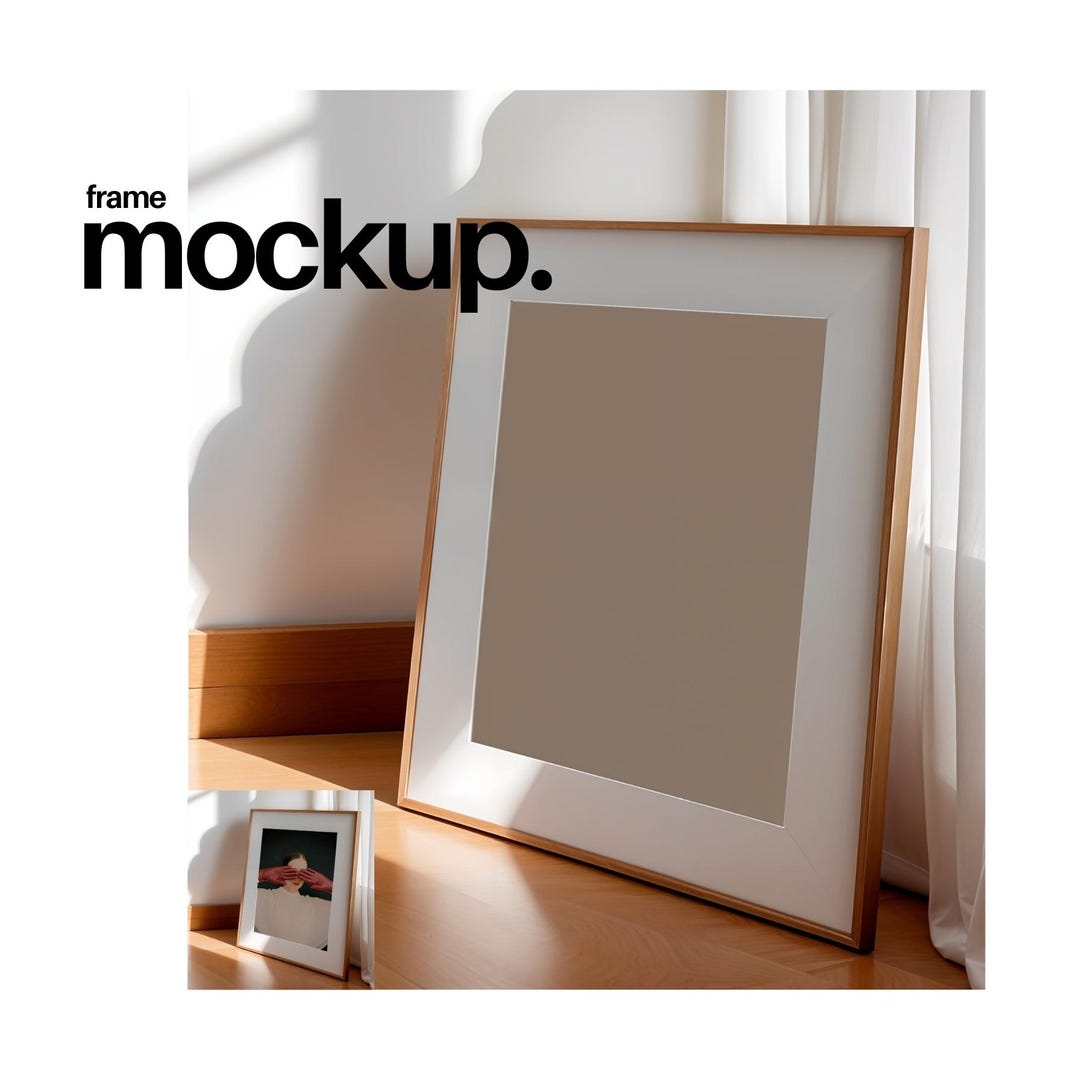 Mocka Frame Frame Mockup 85 Wood Frame Mockup Portrait Photo Frame Mockup Styled ...