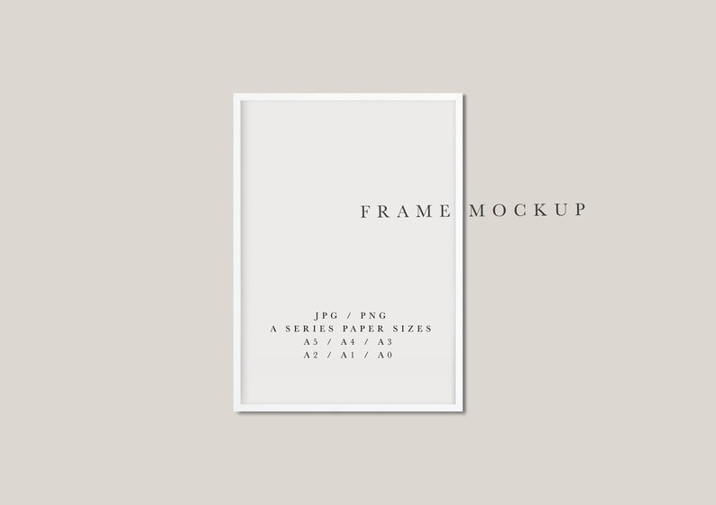 A4 Digital Frame PSD+Smart Wall Art Display Styled Thin Frame Mock Up Elegant White A-Series Digital Frame Mockup Portrait Photo Frame
