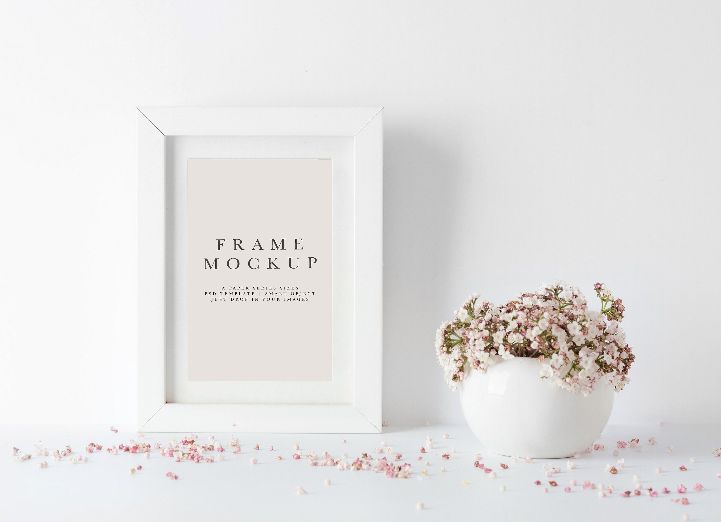 Frame Mockup 272 White Portrait A5 Photo Frame on desk Etsy
