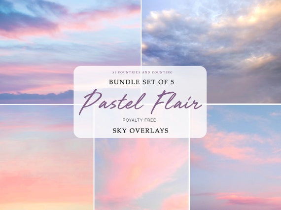 Photoshop Sky Overlays Pastell Himmel Vol 1 Sky Pack Etsy