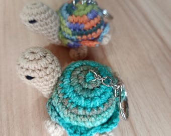 Elige tu tortuga, llavero de tortuga de ganchillo, pequeña tortuga amigurumi, mini llavero de tortuga para bolso, regalo de llavero de animal pequeño hecho a mano