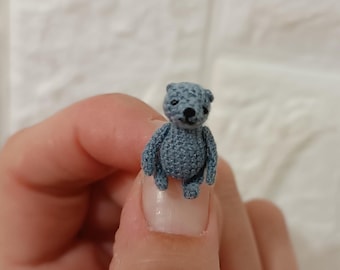 Osito de peluche micro gris extremo 1,8 cm Osito micro gris coleccionable Decoración de arte para el hogar Oso para regalo Mini oso para casa de muñecas