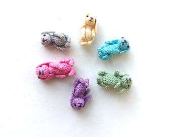 Conejito de ganchillo diminuto de 3 cm – Conejo amigurumi en miniatura, elige el color, muñeco de conejito micro, juguete de bolsillo coleccionable, lindo regalo hecho a mano