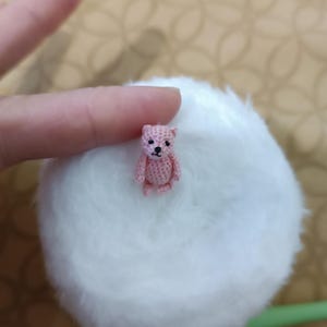 Extreme micro teddy bear Light pink miniature teddy bear OOAK micro handmade bear 1,8 cm Micro pink collectible bear Dollhouse mini bear