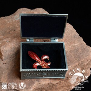 Sale Vintage metal jewelry box, ornate medium trinket box,medieval scene, ring box. Engrave Personalized Names image 6