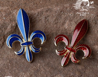 Rare find Victorian Pocket Watch Enamel  Brooch- Fleur de Lis / Sceptre / Star