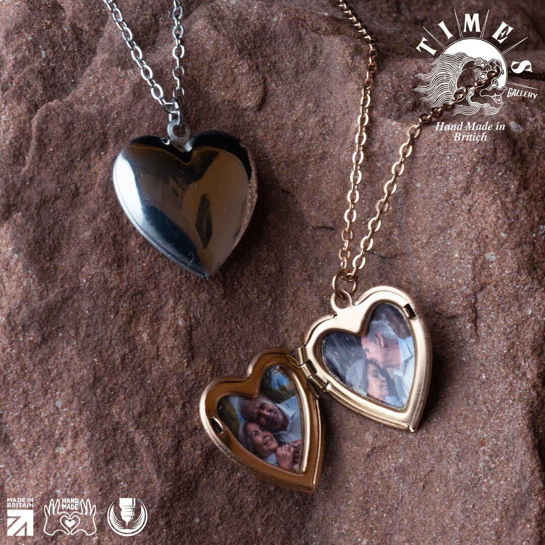 Heart Locket With Photos, Tiny Locket Necklace, Personalised Photo ...
