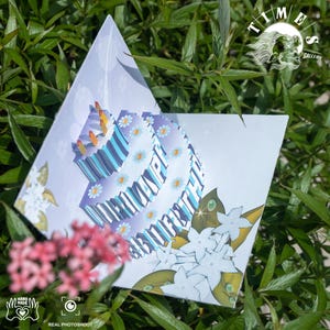 3D Pop-Up Geburtstagskarte, handgemacht von Künstlerin für Gehörlose | Ethisches Geschenk | Danke-Karte | Fair-Trade- Unterstützung | Handgemachte Kunst