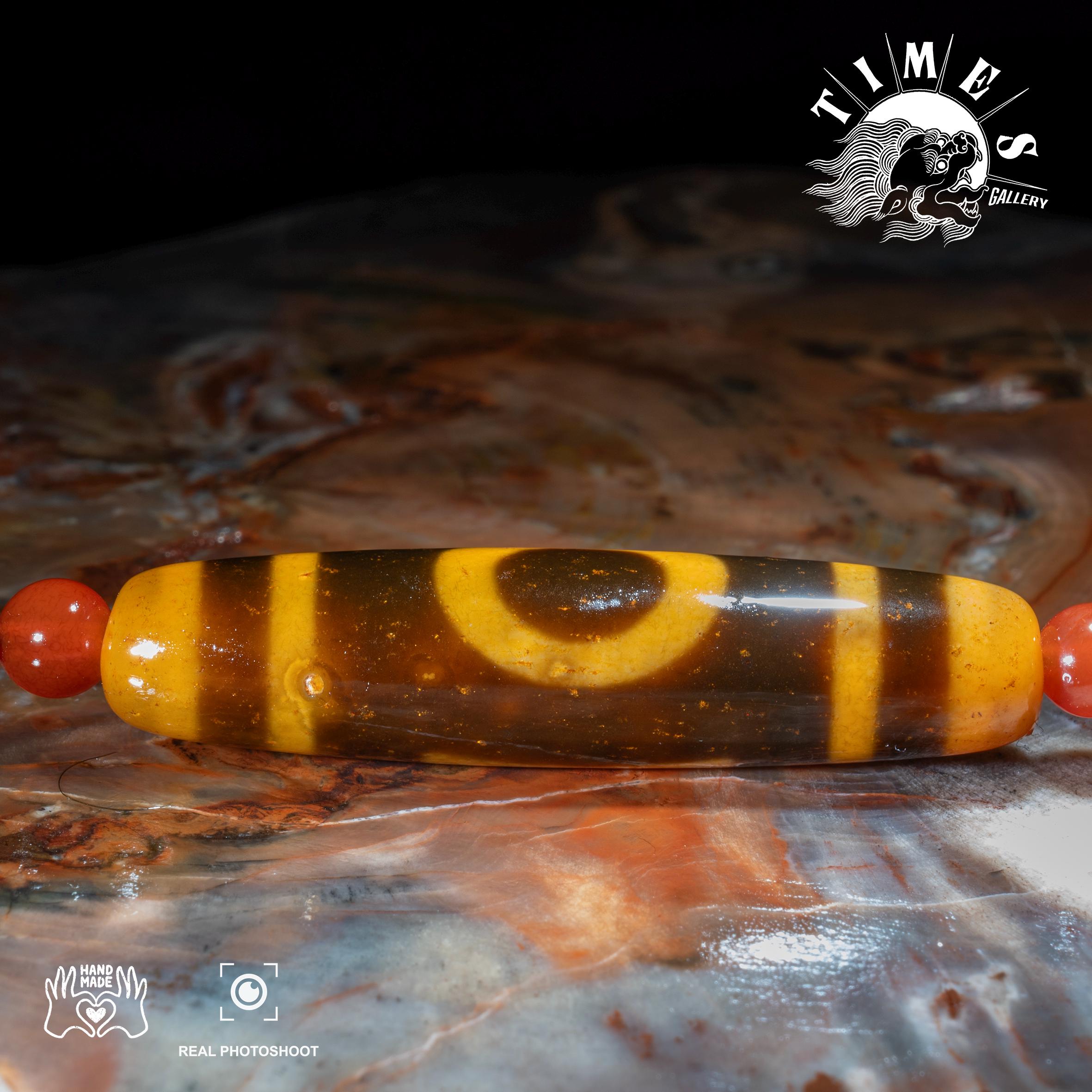 Handmade Tibetan Heaven and Earth Dzi Bead – Rare Red Agate Amulet ...