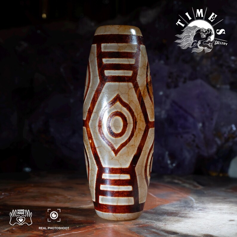 Unique Handmade Tibetan , Special Sixeyes Dzi Bead, Tibetan Buddhism