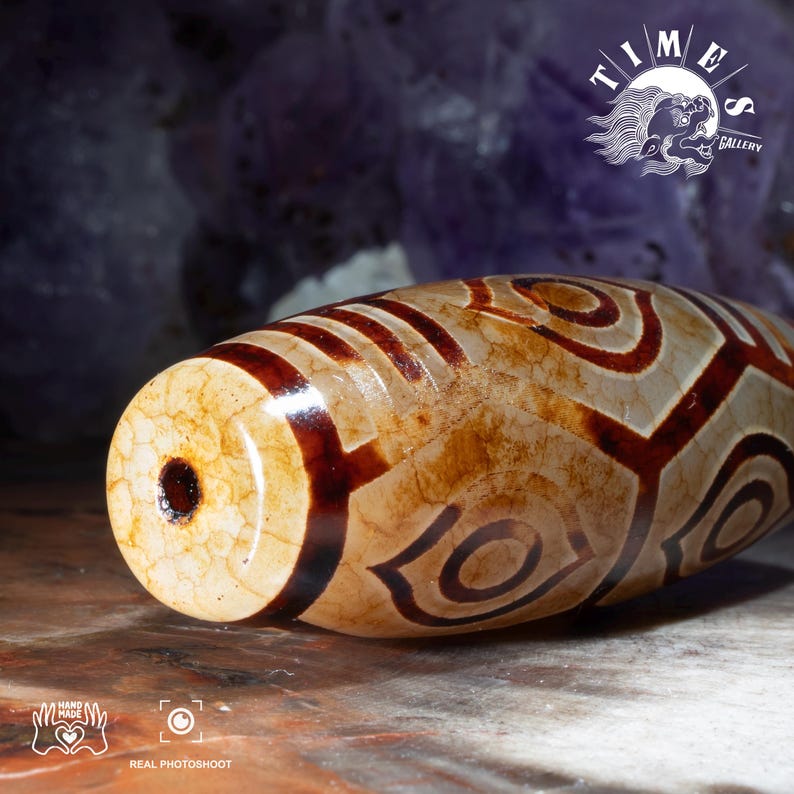 Unique Handmade Tibetan , Special Sixeyes Dzi Bead, Tibetan Buddhism