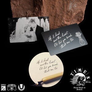 Gegraveerde HANDSCHRIFT afbeelding portemonneekaart - fotoportemonnee invoegen - cadeau bruidegom, cadeau echtgenoot, jubileumcadeau voor vriend, uitnodiging