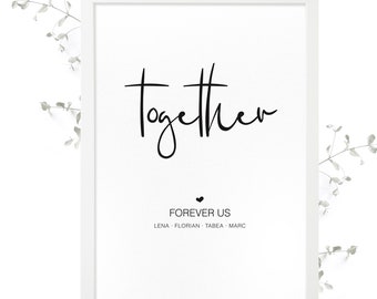 Poster "together" personalisiert, in 2 Größen verfügbar