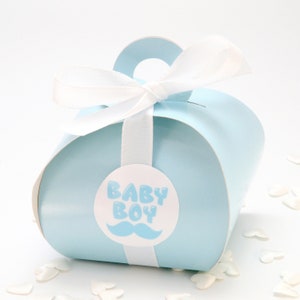 Geschenkbox mit Griff "Hellblau" 9x9x10cm