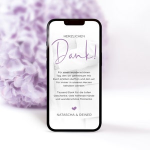 Bedankkaart "Natascha Flieder" / digitaal / Feesten / bruiloft
