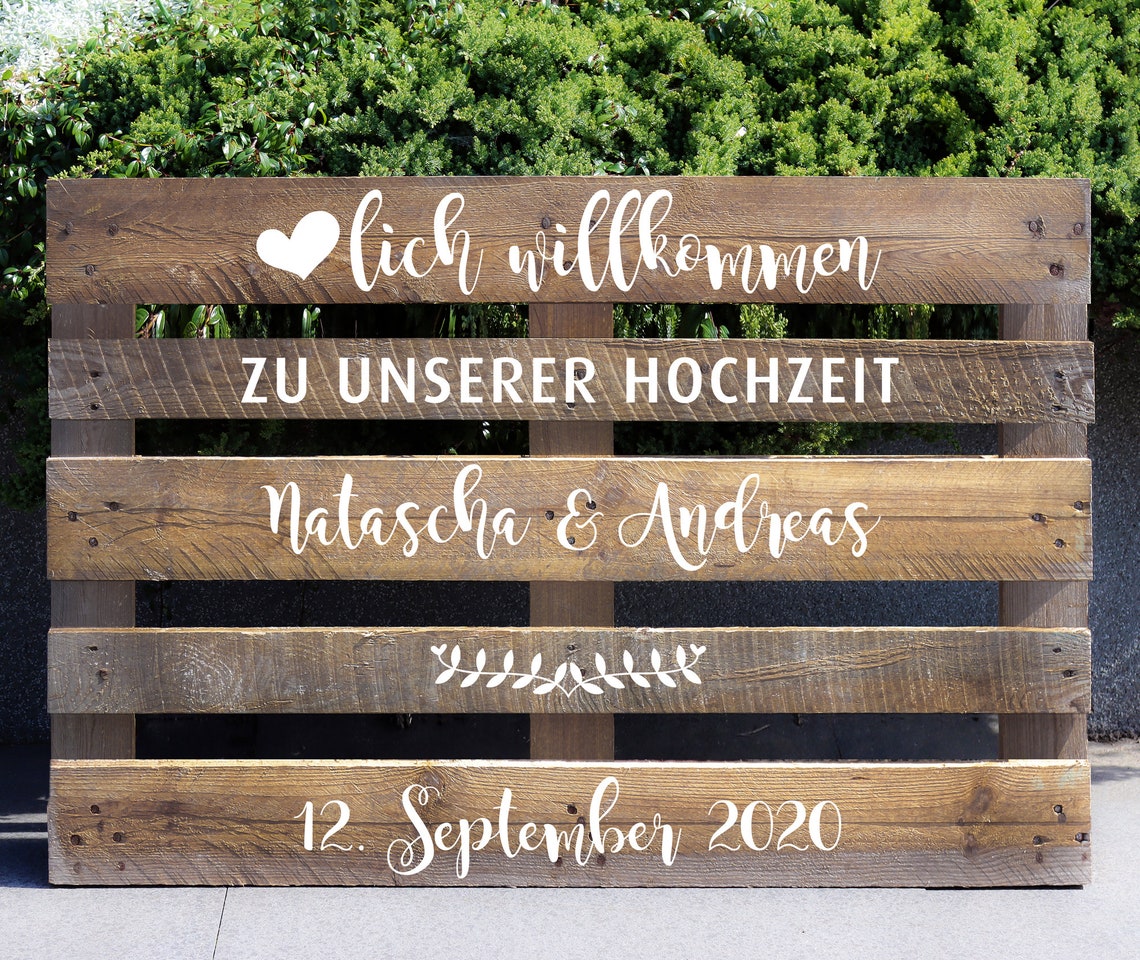 Palettenaufkleber Hochzeit Willkommen Hochzeit Etsy