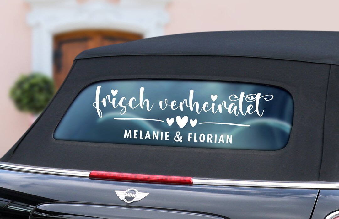 Car Sticker just Married Melanie / Wedding / Stickers / Car Etsy
