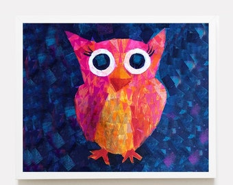 Owl Picture for Kids, Woodland Animal Nursery